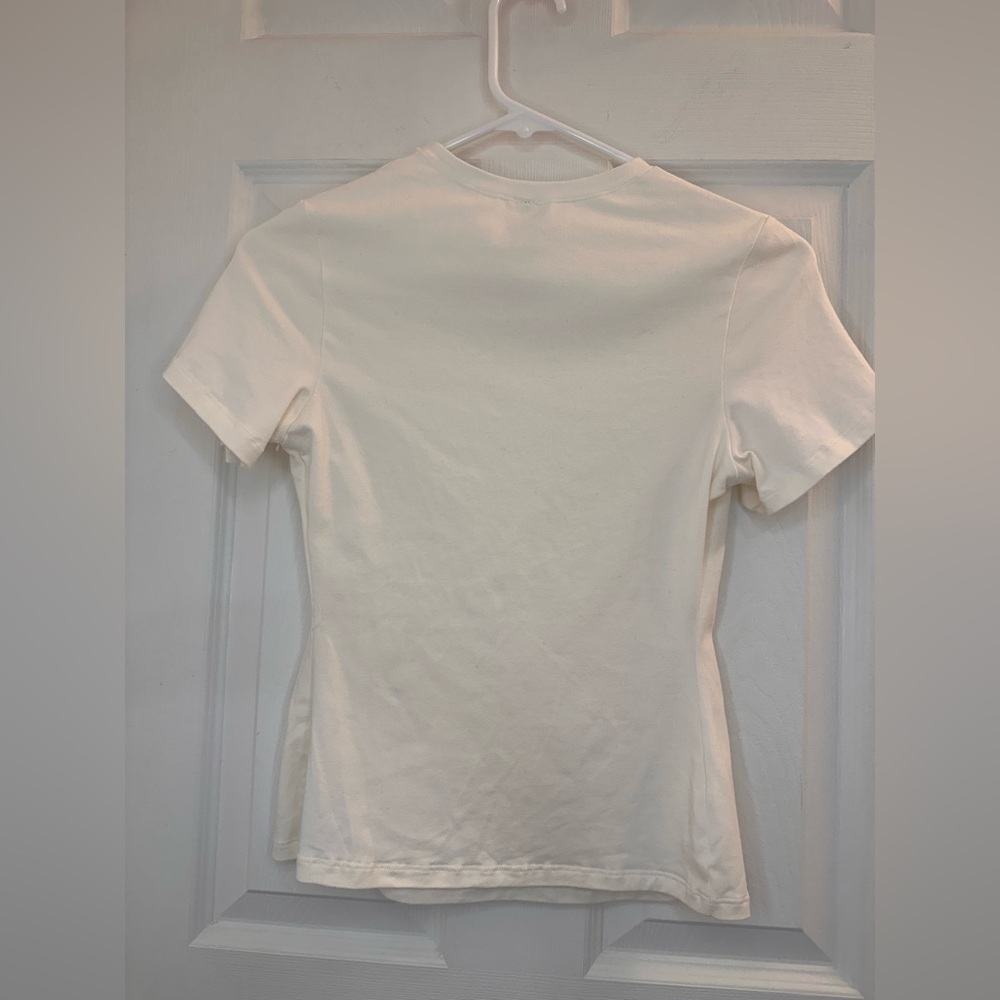 SKIMS Cotton Jersey Crew Neck Short Sleeve T-Shirt in Bone size medium - Picture 4 of 10